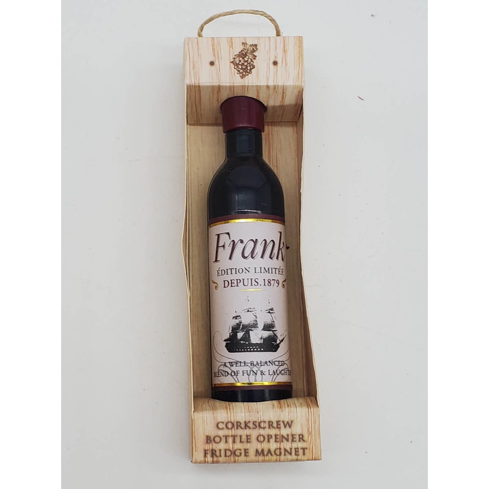 Corkscrew Wine Opener Magnet - Personalized with Frank